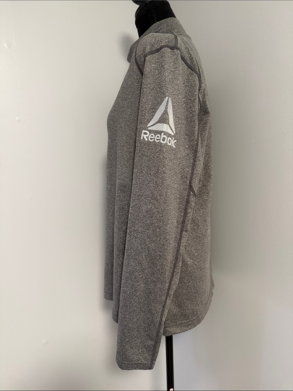 Reebok Gray Heather Performance Long Sleeve Top - Picture 2 of 3
